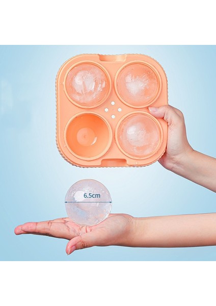 Turuncu Silikon Buz Topu Makinesi Büyük 6.5 cm 3D Büyük Yuvarlak Küre Yüksek Toplar Buz Şekli Küp Kalıp Tepsisi Viski Kokteyl Bar Araçları (Yurt Dışından) fiyatları