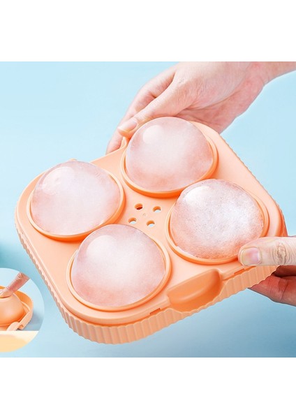 Turuncu Silikon Buz Topu Makinesi Büyük 6.5 cm 3D Büyük Yuvarlak Küre Yüksek Toplar Buz Şekli Küp Kalıp Tepsisi Viski Kokteyl Bar Araçları (Yurt Dışından) modelleri