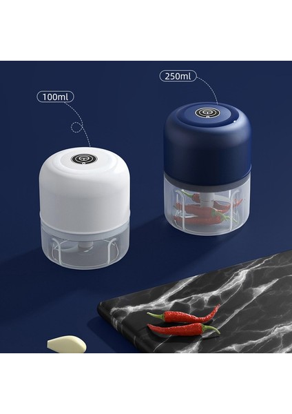 BLUE250ML Sarımsak Püresi Elektrikli Sarımsak Tokmak Mini Mutfak Yardımcı Gıda Sarımsak Çırpıcı Et Kıyma Sarımsak Presi Ev Pişirme (Yurt Dışından)