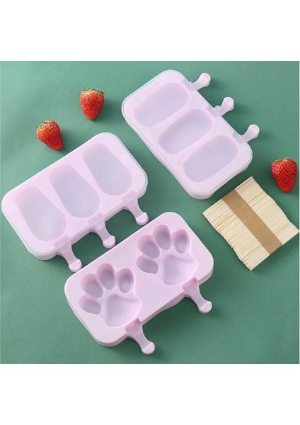 3 Yapı Taşları Silikon Dondurma Kalıp Buzlu Şeker Siyam Kalıpları Kapaklı Dıy Ev Yapımı Buz Lolly Kalıp Karikatür Sevimli Görüntü El Yapımı Mutfak Aletleri (Yurt Dışından) modelleri