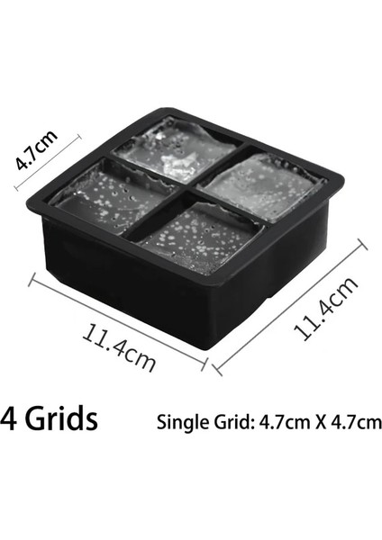 4 Izgaralar 4/6/8/15 Izgara Büyük Buz Kalıbı Kalıp Büyük Jumbo Gıda Sınıfı Silikon Buz Küpü Kare Tepsi Kalıpları Bar Pub Şarap Buz Blokları Makinesi Modeli (Yurt Dışından)