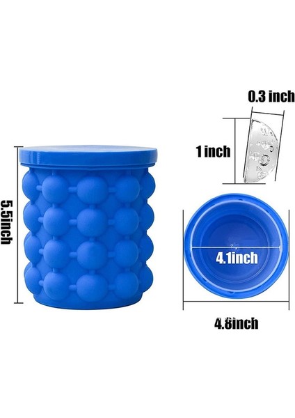 No.1 Taşınabilir 2 In 1 Büyük Silikon Buz Kovası Kalıp Kapaklı Yerden Tasarruf Sağlayan Küp Yapımcısı Araçları Mutfak Parti Için Barware (Yurt Dışından)