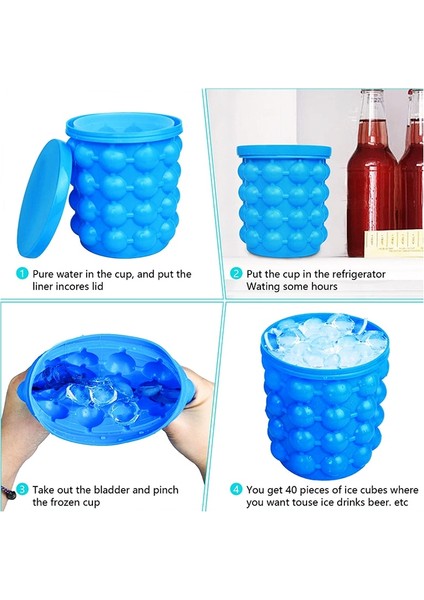 No.1 Taşınabilir 2 In 1 Büyük Silikon Buz Kovası Kalıp Kapaklı Yerden Tasarruf Sağlayan Küp Yapımcısı Araçları Mutfak Parti Için Barware (Yurt Dışından) fırsatları
