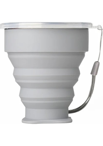 Gri Katlanır Bardak Bpa Ücretsız Gıda Sınıfı Su Bardağı Seyahat Silikon Geri Çekilebilir Renkli Taşınabilir Açık Kahve Handcup (Yurt Dışından)