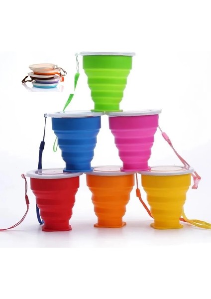 Gri Katlanır Bardak Bpa Ücretsız Gıda Sınıfı Su Bardağı Seyahat Silikon Geri Çekilebilir Renkli Taşınabilir Açık Kahve Handcup (Yurt Dışından)