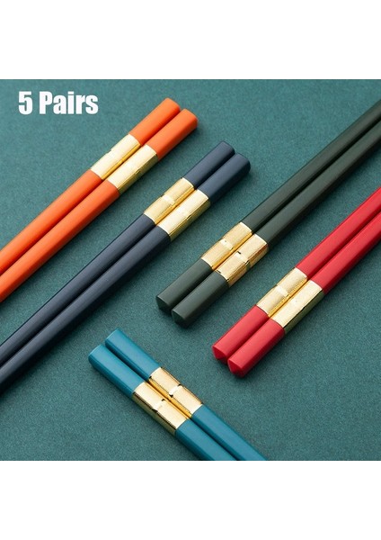 5 Pairs-21 5 Pairs Japon Yemek Çubukları Kore Yemek Çubukları Yeniden Kullanılabilir Yemek Çubukları Bulaşık Makinesinde Yıkanabilir Gıda Sınıfı Yemek Çubukları Kaymaz Kullanımı Kolay (Yurt Dışından)