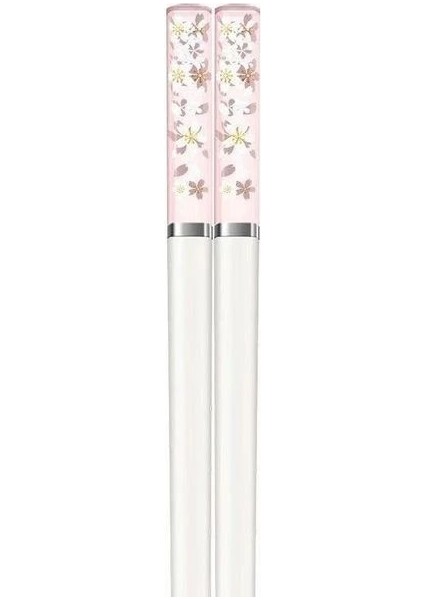 Pembe-Beyaz-1 Çift 1/5/10 Çift Amber Sakura Çubuklarını Kiraz Çiçeği Yaprakları Desen Kaymaz Suşi Çubuk Çubuklarını Çevre Dostu Gıda Çubuklarını (Yurt Dışından)