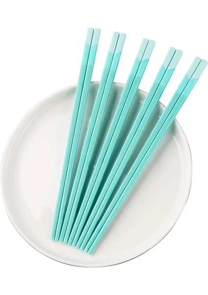 5 Pairs Yeşil Yeniden Kullanılabilir Fiberglas Çubuklarını Japon Çin Çubuklarını Bulaşık Makinesinde Yıkanabilir Çubuklarını Hediye Seti (Yurt Dışından)