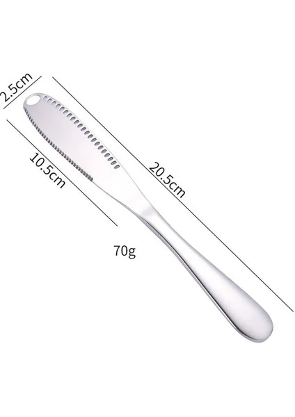 A1 Paslanmaz Çelik Tereyağı Serpme Aracı Serpme Dilimleyici ve Tırtıklı Kenarlı Tereyağı Kıvırıcı Çok Fonksiyonlu Spatula Peynir Kesici (Yurt Dışından)
