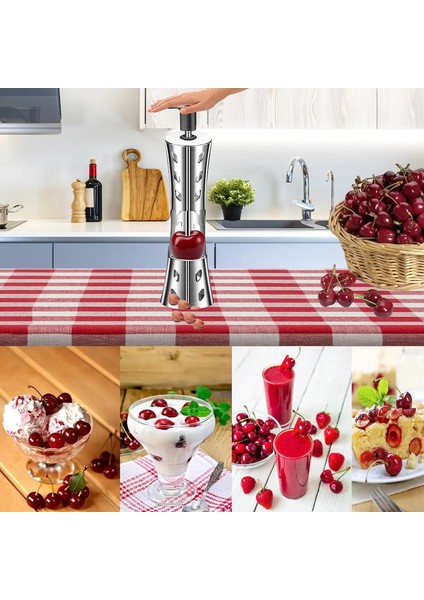 Kırmızı Zeytin Kiraz Pitters Tart Aracı 304 Paslanmaz Çelik Meyve Tohumu Otomatik Geri Tepme Basın Tipi Çok Fonksiyonlu Mutfak Gadge Kaldırmak (Yurt Dışından) modelleri