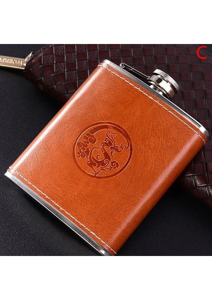 C 7oz Cep Şişesi Paslanmaz Çelik Seyahat Flagon Şarap Viski Potu Likör Şişesi (Yurt Dışından)