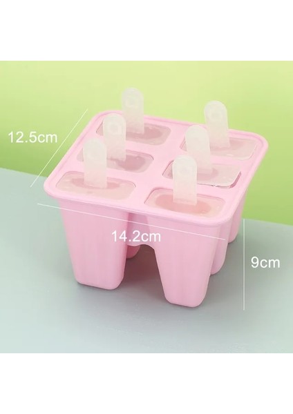 Pembe Popsicle Kalıpları 6 Parça Silikon Buz Pop Kalıpları Bpa Ücretsiz Popsicle Kalıp Yeniden Kullanılabilir Kolay Bırakılan Buz Pop Yapmak (Yurt Dışından)