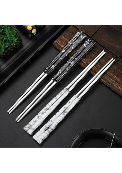 Altın Ahşap Saplı 22 cm Uzunluk Paslanmaz Çelik Çubuklar Mermer Ahşap Saplı Japon Tarzı Sofra Suşi Çubuklarını Mutfak Eşyaları (Yurt Dışından) fırsatları
