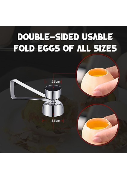 Çift Kafa Paslanmaz Çelik Yumurta Açacağı Çift Kafa Yaratıcı Gadget Mutfak Mutfak Aksesuarları Ev Tek ve Çift Kafa Kabuk Açacağı (Yurt Dışından)