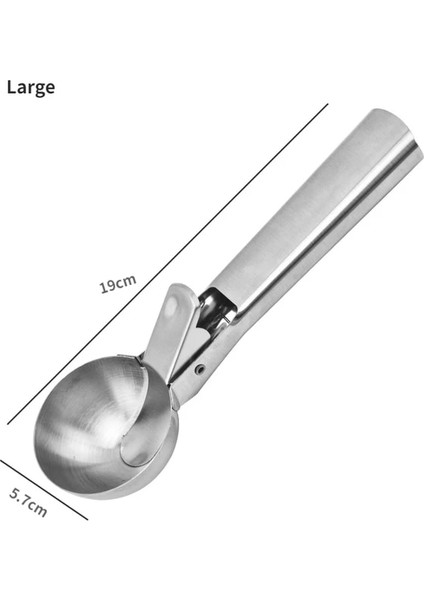 L Paslanmaz Çelik Çift Amaçlı Kepçe Çok Fonksiyonlu Dondurma Kaşık Meyve Karpuz Kaşık Topu Kepçe Ev Dondurma Araçları (Yurt Dışından)