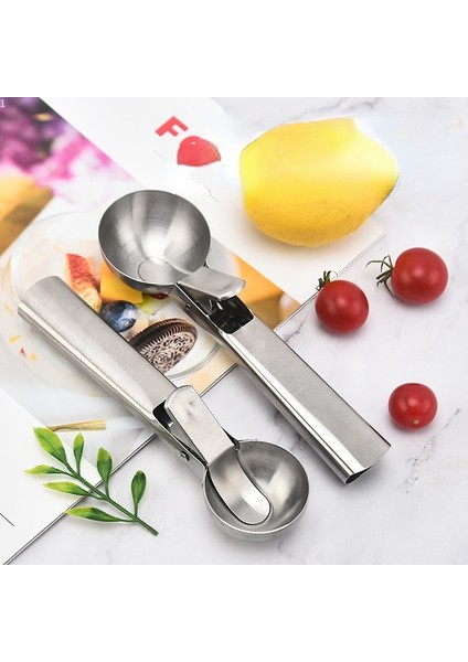 L Paslanmaz Çelik Çift Amaçlı Kepçe Çok Fonksiyonlu Dondurma Kaşık Meyve Karpuz Kaşık Topu Kepçe Ev Dondurma Araçları (Yurt Dışından) fırsatları