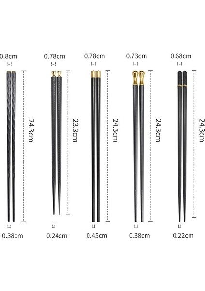 5 Çift E49 Japon Çin Çubuklarını Kaymaz Gıda Için Suşi Çubukları Yeniden Kullanılabilir Metal Kore Sağlıklı Alaşım Çubuk Seti Sofra 5 Çift (Yurt Dışından)