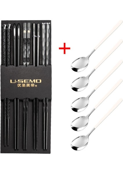 37A -1 5 Çift Japon Çin Yemek Çubukları Suşi Çubukları Yeniden Kullanılabilir Metal Kore Yemek Çubukları Seti Sağlıklı Alaşım Sofra Palillos Chinos (Yurt Dışından)