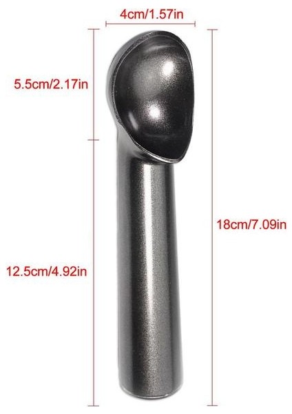 Siyah Antifriz Dondurma Kepçe Dondurma Külahı Dondurma Kazıcı Yapışmaz Anti-Freeze Dondurma Scooper Çocuklar Mutfak Aracı Alüminyum (Yurt Dışından)