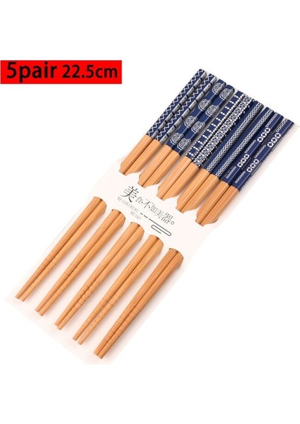 Kuaizi H Bambu Çubuklarını Sofra 5 Çift Çubuklarını Çubuklarını Set Kore Mutfak Malzemeleri Doğal Bambu Sofra Takımı Hed Seti (Yurt Dışından)