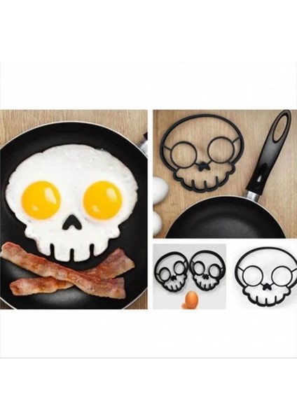 Kafatası Kahvaltı Omlet Kalıp Silikon Yumurta Gözleme Halka Şekillendirici Pişirme Aracı Dıy Mutfak Aksesuarları Gadget Plastik Yumurta Ayırıcı (Yurt Dışından)