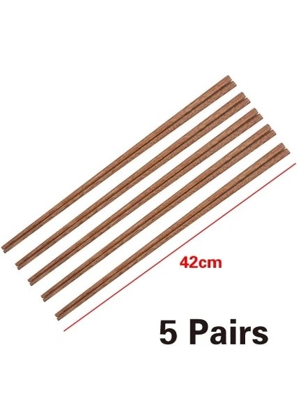 42 cm 5 Çift Uzun Çubuklarını Erişte Kızarmış Güveç Çin Tarzı Ahşap Ahşap Şehriye Pirzola Çubuğu Mutfak Reşo Çanağı Kamu Bambu Çubuklarını (Yurt Dışından)
