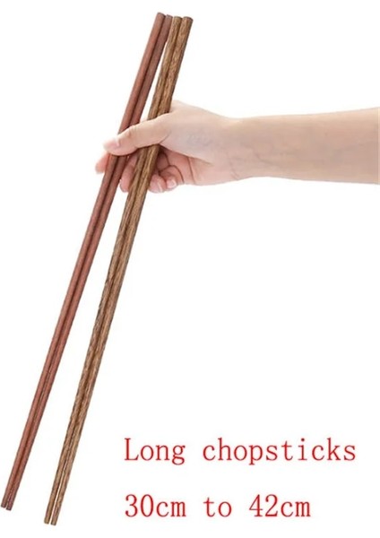 42 cm 5 Çift Uzun Çubuklarını Erişte Kızarmış Güveç Çin Tarzı Ahşap Ahşap Şehriye Pirzola Çubuğu Mutfak Reşo Çanağı Kamu Bambu Çubuklarını (Yurt Dışından)