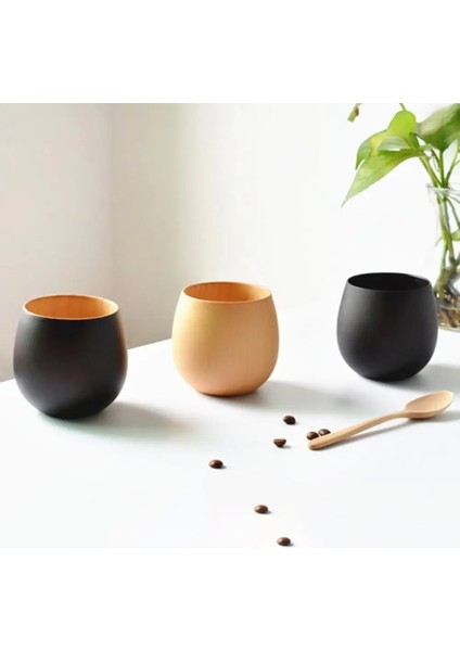 Boya Rengi 200-300ML Ahşap Bardak Büyük Göbek Çevre Dostu Hafif Taşınabilir Bira Çay Kahve Süt Su Bardağı Mutfak Bar Drinkware (Yurt Dışından)
