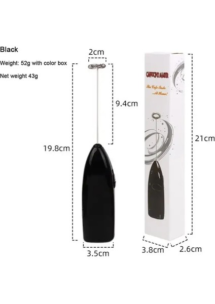 Siyah Mini Elektrikli Süt Köpürtücü Blender Kablosuz Kahve Çırpma Mikser El Yumurta Çırpıcı Cappuccino Frother Mikser Mutfak Çırpma Araçları (Yurt Dışından)