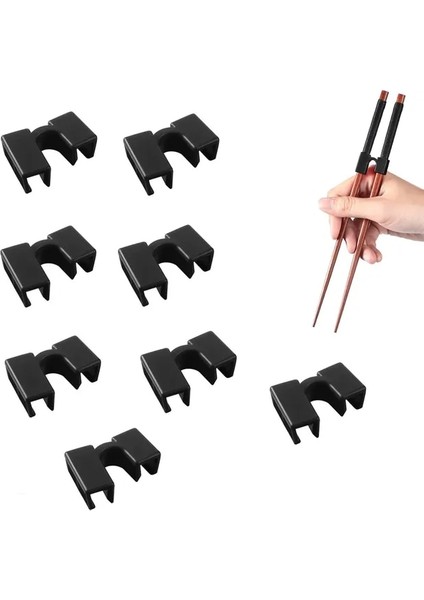 Black-8pcs 5/8pcs Yeniden Kullanılabilir Çubuk Yardımcıları Eğitim Çin Yemek Çubukları Eğitmen Tutucu Adouts Için Acemi Eğitmenler Veya Öğrenci (Yurt Dışından)