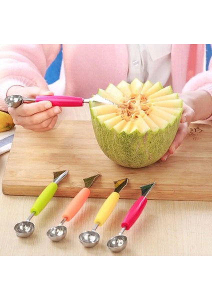 Sarı 2 In 1 Dondurma Topu Kaşık Dıy Çeşitler Balya Meyve Kazma Kaşık Aracı Çift Kafalı Paslanmaz Çelik Oyma Bıçağı Kepçe (Yurt Dışından) fiyatları