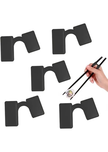 Black-5 Adet 5 Adet Yeniden Kullanılabilir Çubuk Yardımcıları Eğitim Çin Çubuklarını Eğitmen Tutucu Çubuklarını Çocuklar Için Acemi Eğitmenler (Yurt Dışından)