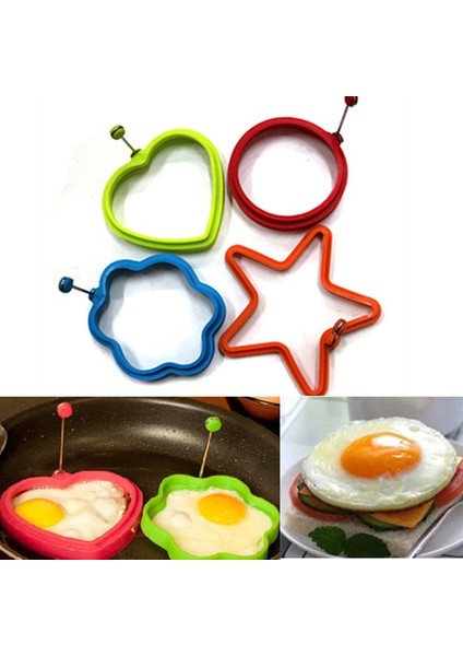 Yuvarlak Yeni Dıy Silikon Kızarmış Yumurta Gözleme Halkası Omlet Kızarmış Yumurta Yuvarlak Şekillendirici Yumurta Kalıp Pişirme Kahvaltı Kızartma Tavası Fırın Mutfak (Yurt Dışından)