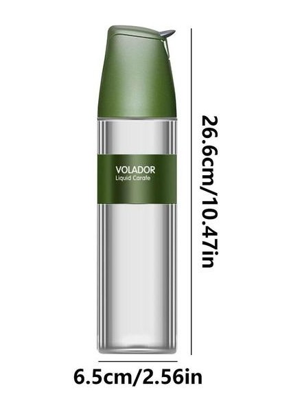 Yeşil Mutfak Yağı Şişesi Sızdırmaz Konteyner Zeytinyağı Dispenseri Otomatik Kapaklı Şeffaf Cam Doldurulabilir Yağ Soya Sosu Püskürtücü (Yurt Dışından)
