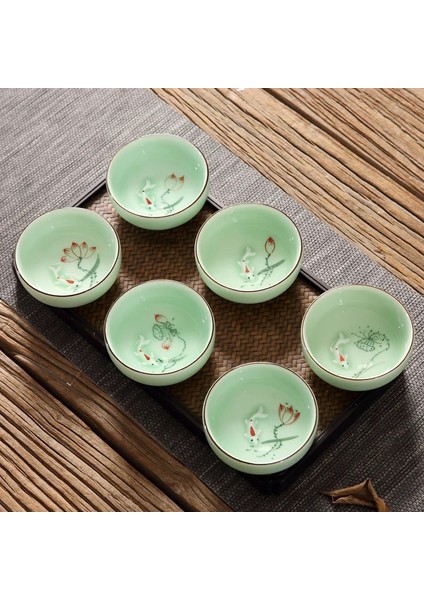 S Lotus Çay Bardağı Porselen Zen Drinkware El Boyalı Seramik Yeni Varış Küçük Çay Kupa Balık Çin Çay Seti Aksesuarları (Yurt Dışından) fiyatları