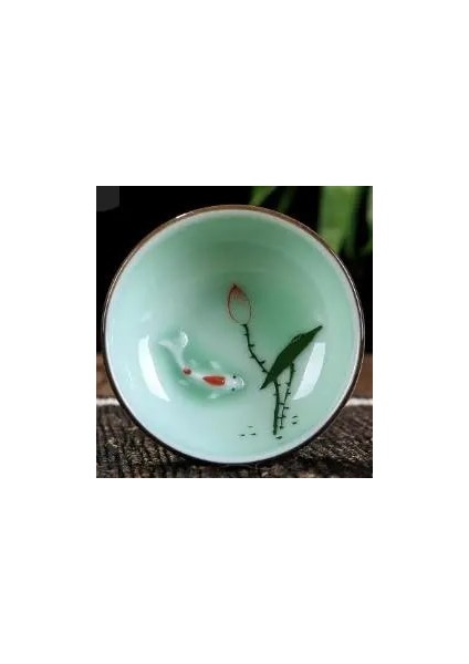 F Lotus Çay Bardağı Porselen Zen Drinkware El Boyalı Seramik Yeni Varış Küçük Çay Kupa Balık Çin Çay Seti Aksesuarları (Yurt Dışından)
