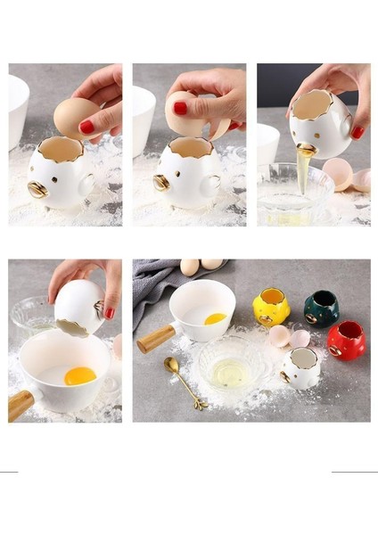 Yeşil Seramik Yumurta Beyaz Ayırıcı Sevimli Karikatür Civciv Yumurta Ayırıcı Yumurta Sarısı Protein Filtresi Mutfak Pişirme Araçları (Yurt Dışından) fırsatları