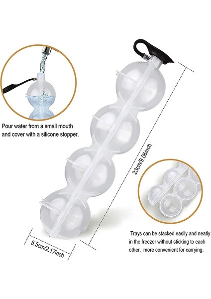1 Adet 4 Holte Küre Viski Ijs Bal Kalıp Ronde Jöle Icecube Makinesi Mallen Diy Kokteyl Hokeyi Maken Gereedschap Voor Thuis Bar Parti (Yurt Dışından)
