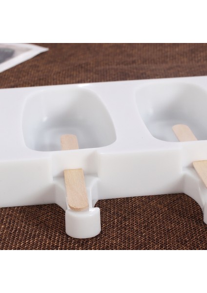 4 Hücreler Kalp 3D Dıy Silikon Dondurma Kalıp El Yapımı Çevre Dostu Popsicle Kalıp Mus Tatlı Dondurucu Suyu Buz Küpü Tepsi Varil Maker Kalıp (Yurt Dışından)