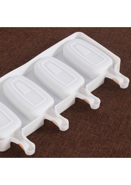 4 Hücreler Kalp 3D Dıy Silikon Dondurma Kalıp El Yapımı Çevre Dostu Popsicle Kalıp Mus Tatlı Dondurucu Suyu Buz Küpü Tepsi Varil Maker Kalıp (Yurt Dışından)