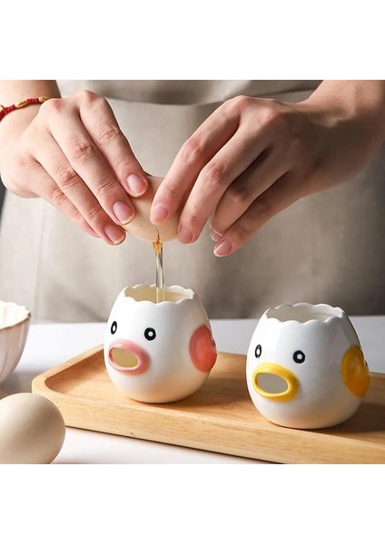 Pembe Yumurta Beyaz Sarısı Ayırıcı Aracı Tavuk Yumurta Sarısı Beyaz Ayırıcı Seramik Seramik Karikatür Civciv Yumurta Ayırıcı Mutfak Aletleri (Yurt Dışından) modelleri