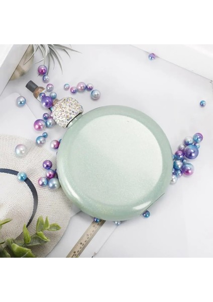 Açık Mor Likör Cep Şişesi Bayan Taşınabilir Şarap Sürahisi Paslanmaz Çelik Alkol Şişesi Yaratıcı Kristal Kapaklı Drinkware Şişe Yenilik Cep Şişesi (Yurt Dışından) fırsatları