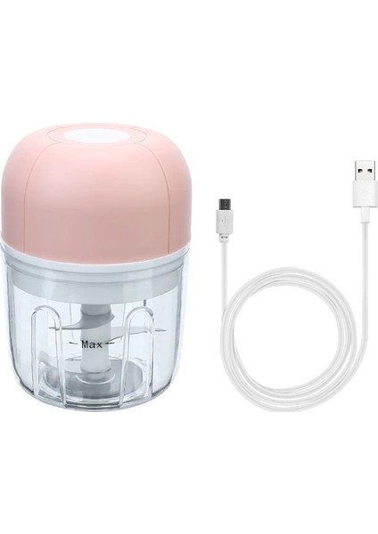 Pembe 250 ml 100/250 ml Mini Elektrikli Sarımsak Kıyıcı USB Şarj Zencefil Ezici Makinesi Biber Sebze Kırıcı Mutfak Gereçleri (Yurt Dışından)