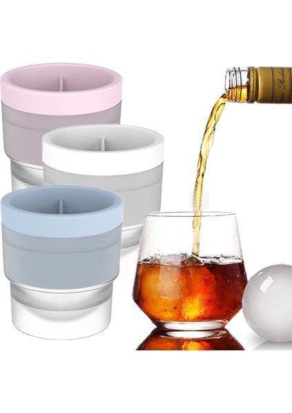 A-Beyaz Büyük Buz Topu Kalıp Silikon Küre Dıy Buz Yuvarlak Şekil Makinesi Jöle Yapma Kokteyl Viski Içecek Buz Küpü Kalıp Mutfak Aletleri (Yurt Dışından)