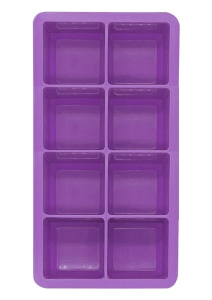 Purple-8 Izgaralar 8 Izgaralar Kapaksız Buz Küpü Kalıbı Silikon Buz Yapıcı Kare Büyük Viski Buz Tepsisi Kalıbı Dondurma Kalıbı Buz Kalıbı Dondurma Araçları (Yurt Dışından)