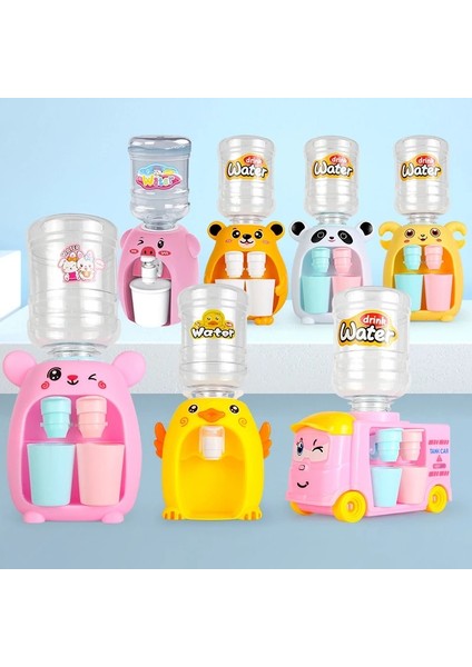 F (Ambalaj Kutusu Yok) Plastik Bardaklar ile Çift Musluk Mini Su Sebili Dayanıklı Sevimli Su Suyu Süt Içme Çeşmesi Oyun Evi Oyuncak Ideal Hediye (Yurt Dışından)