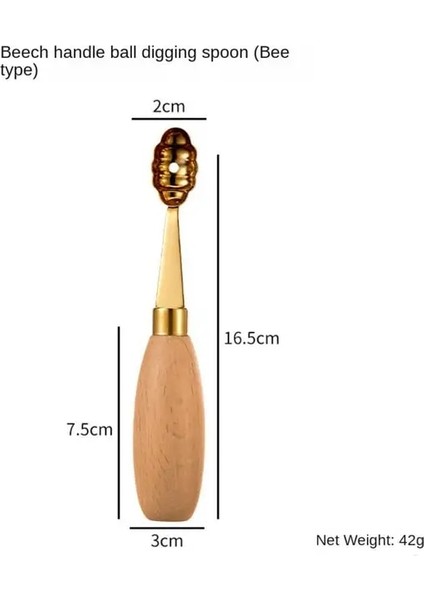 05 Ahşap Saplı Kazma Topu Kaşık Modern Minimalist 304 Paslanmaz Çelik Soyma Bıçağı Meyve Aracı Havalandırma Deliği Oyma Bıçağı (Yurt Dışından)