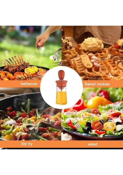 Barbekü Fırçalı Kırmızı Yağ Dispenseri Şişesi 2'si 1 Arada Cam Zeytinyağı Dispenseri Şişesi Sıkma Yağ Şişesi Pişirme Için Yağ Dispenseri (Yurt Dışından) modelleri