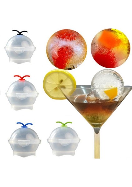 C Pembe 6.8cm Yuvarlak Top Buz Küpü Kalıp Dıy Dondurma Yapma Makinesi Plastik Buz Kalıbı Viski Buz Kalıbı Bar Aracı Mutfak Gadget Aksesuarları (Yurt Dışından)