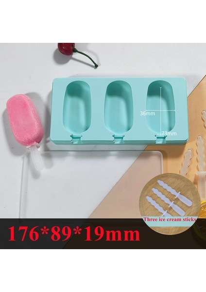 E 3 Izgaralar Popsicle Silika Jel Kalıp Mavi Çilek Dondurma Silika Jel Aracı Yenilebilir Dondurma Araçları Silikon Tepsi Kalıp Ev Aletleri (Yurt Dışından)